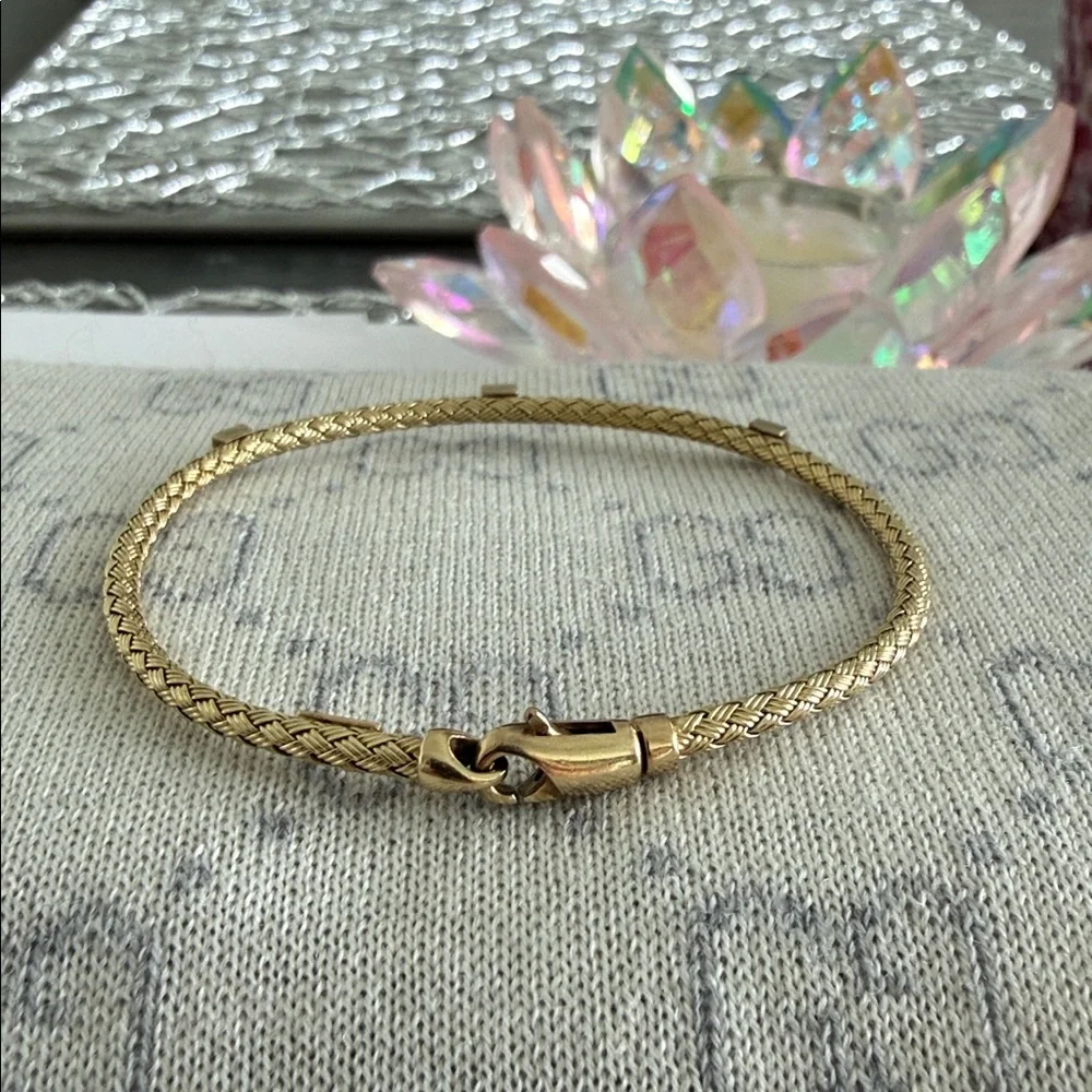 Chic 14k Yellow Gold & Diamonds Women's Bracelet - Picture 5 of 6